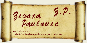Života Pavlović vizit kartica